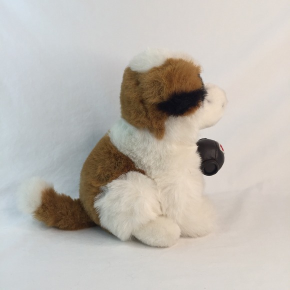 DGE Corp Saint Bernard Puppy Dog Plush 10 Inch White Brown Vintage 1998 - Picture 4 of 7